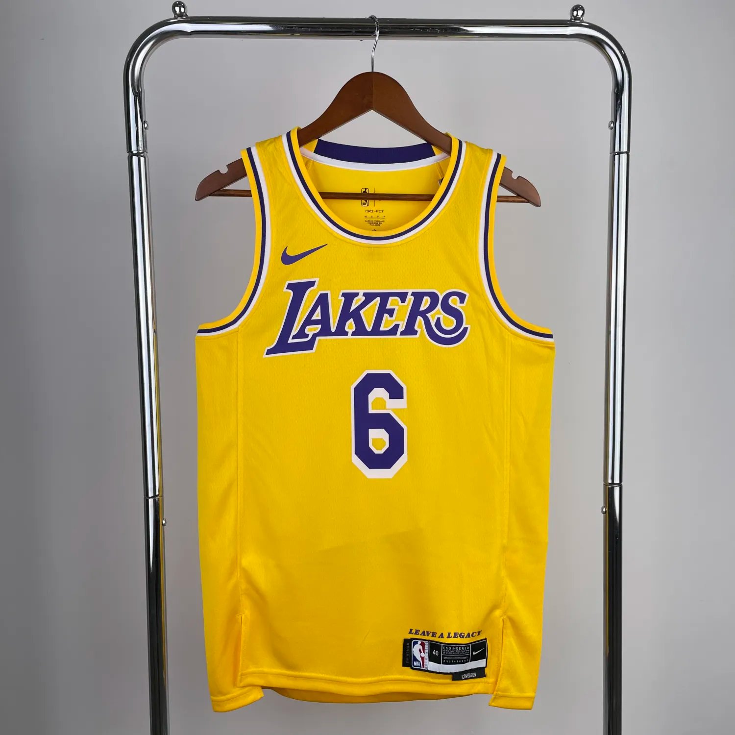 2023 Lakers Yellow 6#JAMES Hot Pressed Jersey