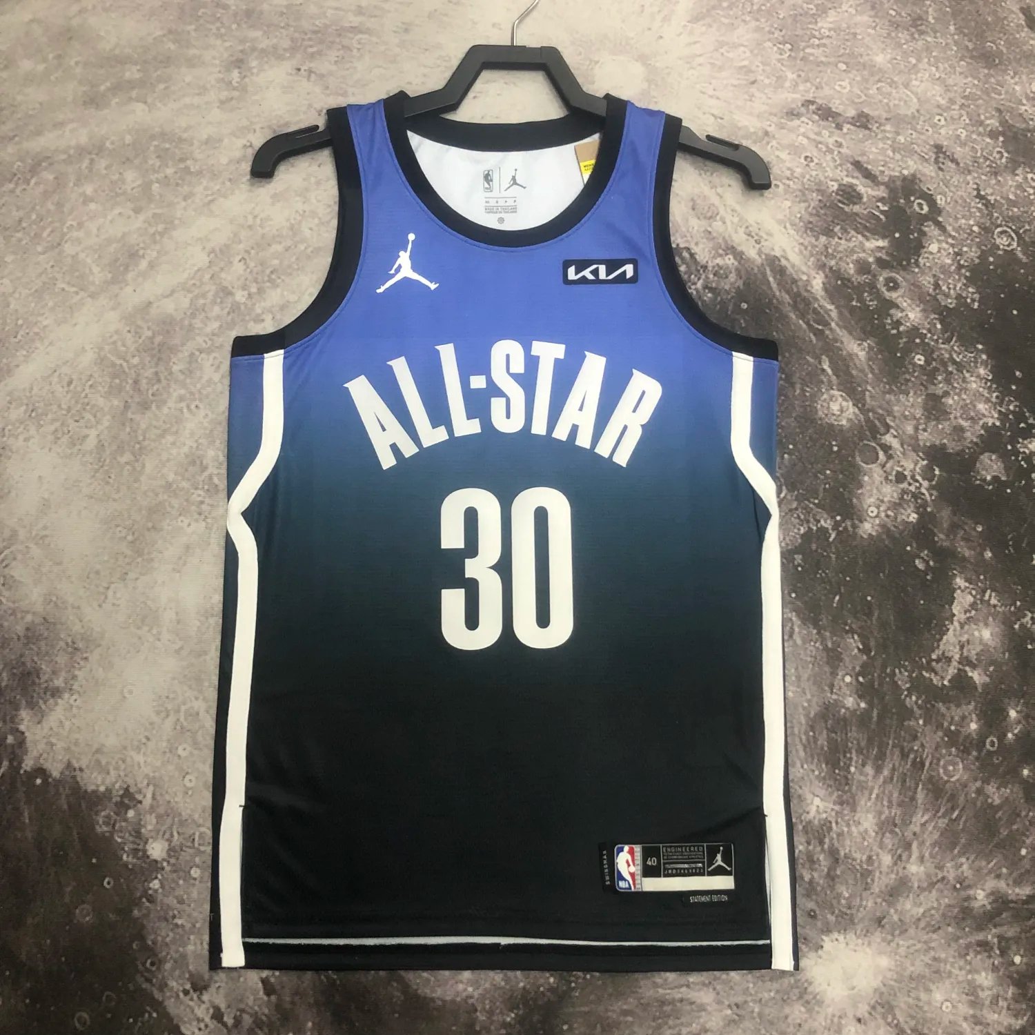 2023 NBA All Star Blue 30#CURRY Hot Pressed Jersey