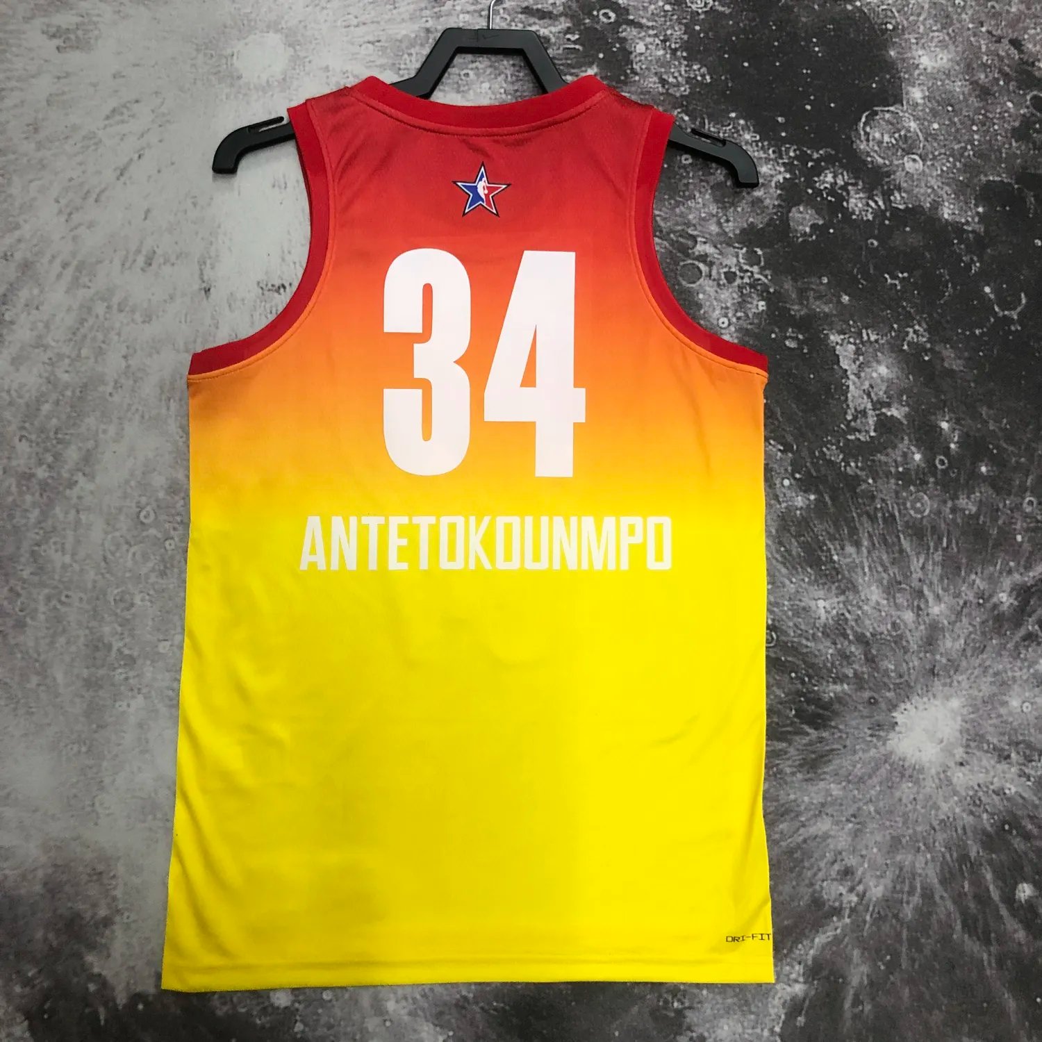 2023 NBA All Star Yellow 34#ANTETOKOUNMPO Hot Pressed Jersey