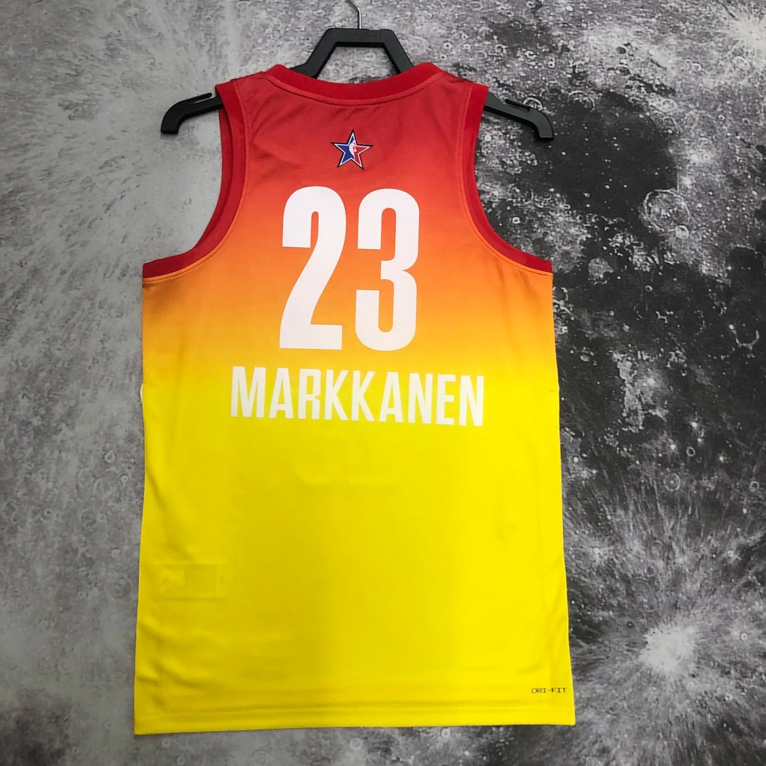 2023 NBA All Star Yellow 23#MARKKANEN Hot Pressed Jersey