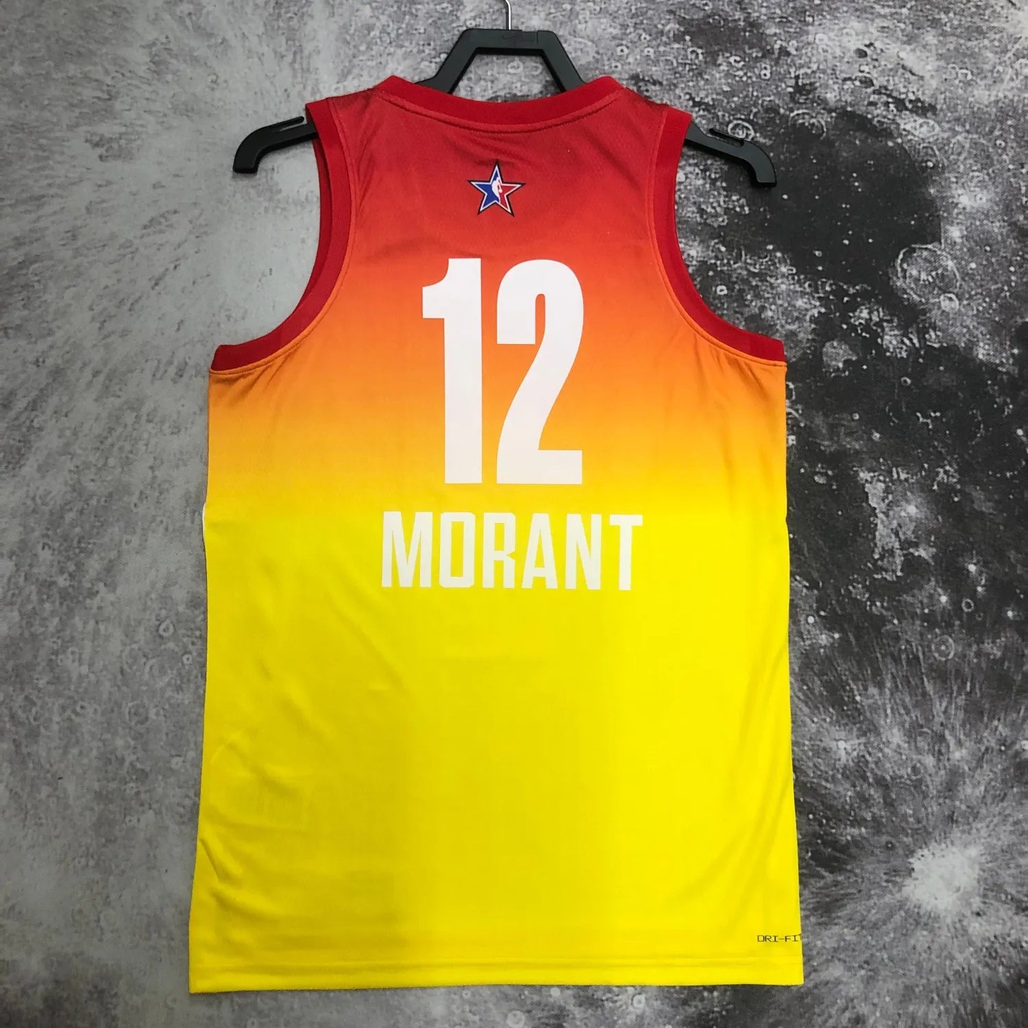 2023 NBA All Star Yellow 12#MORANT Hot Pressed Jersey