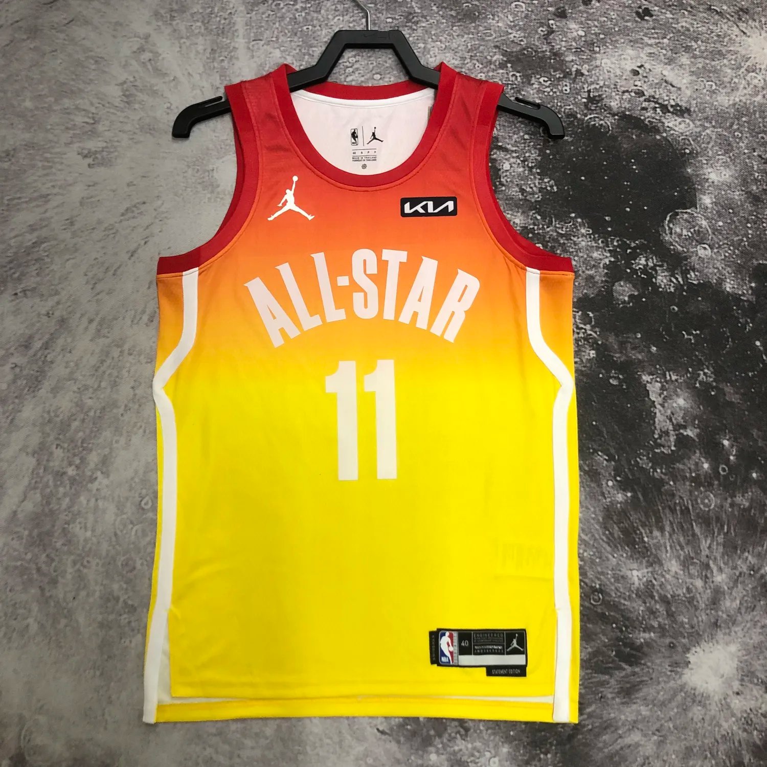 2023 NBA All Star Yellow 11#DeROZAN Hot Pressed Jersey