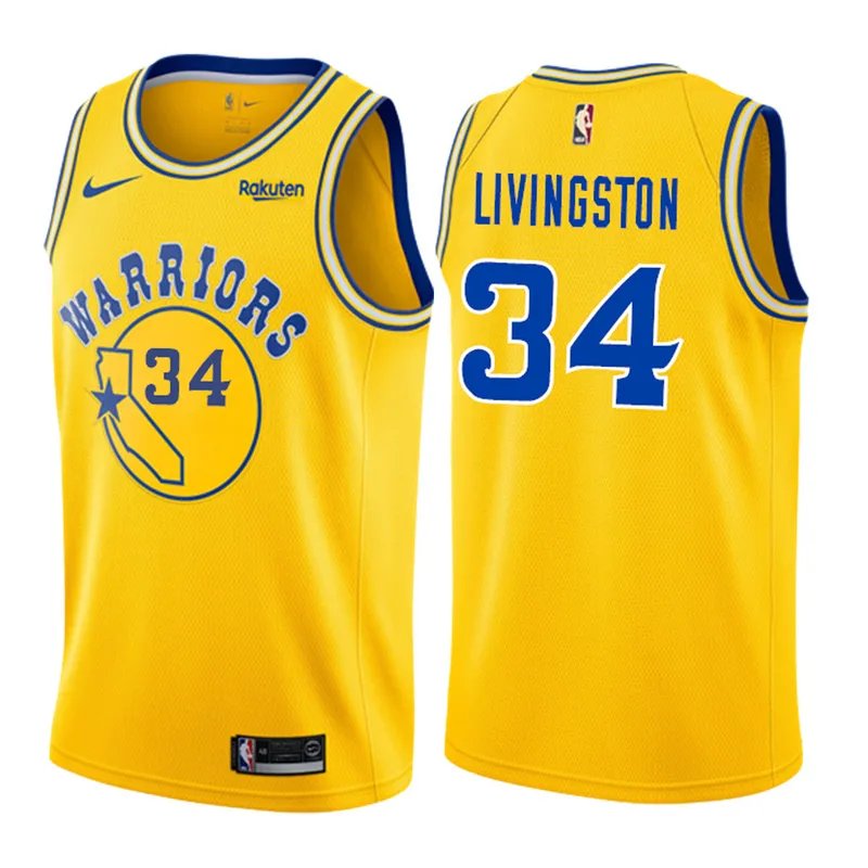 Golden State Retro Yellow Hot Pressed Jersey